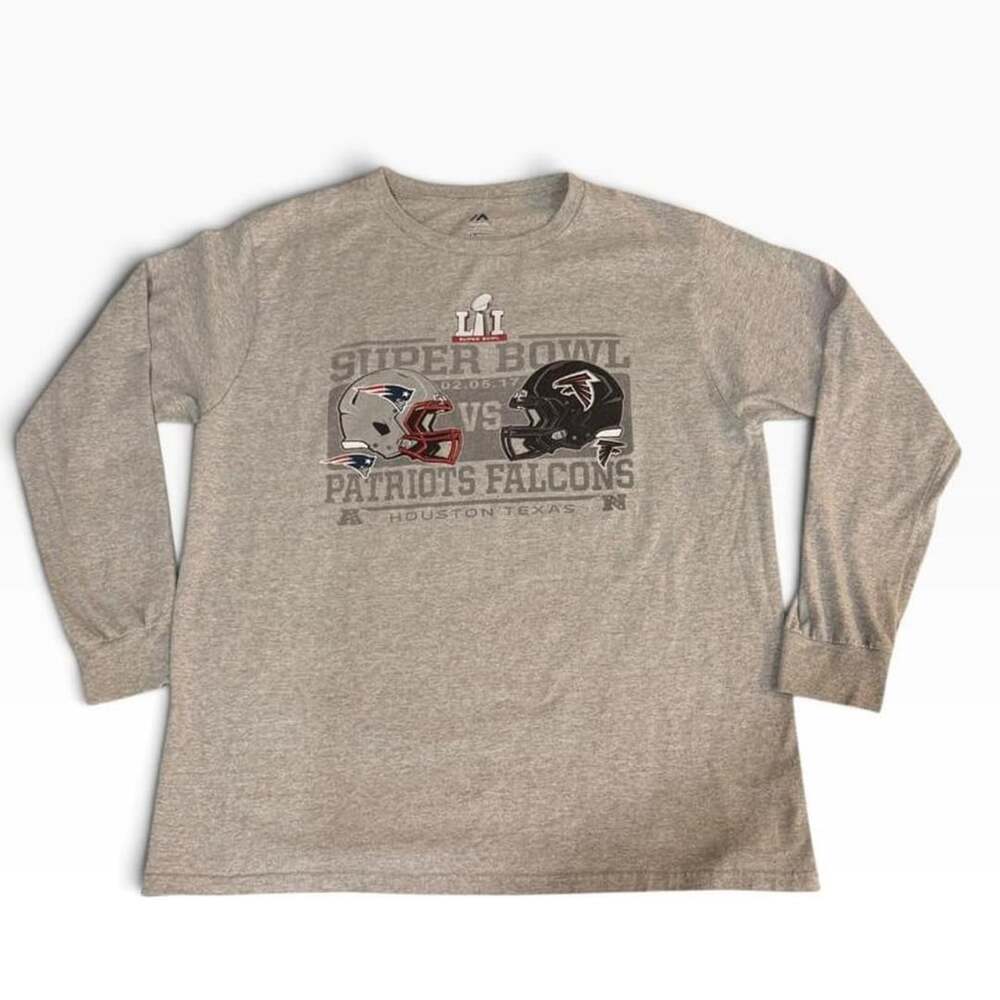 Majestic Super Bowl LI Patriots vs Falcons Long Sleeve T-Shirt XL